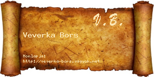 Veverka Bors névjegykártya